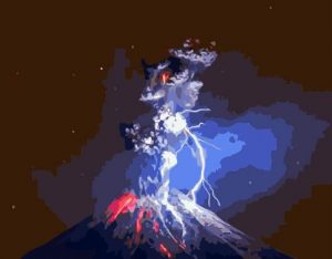 Active Volcano Landscape Paint By Numbers