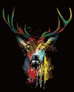 Splatter Deer Head Paint By Numbers