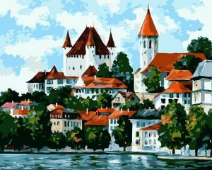 Prague Beautiful house Cities Paint By Numbers