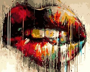 Splatter Lips Paint By Numbers