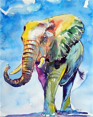 Colored Elephant Paint By Numbers
