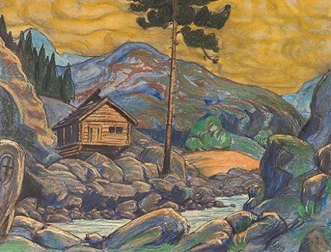 Hut in The Mountains paint by numbers