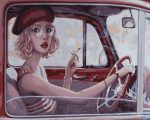 Smoking Girl At Car People Paint By Numbers