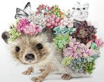 Hedgehog with Flowers Animals Paint By Numbers