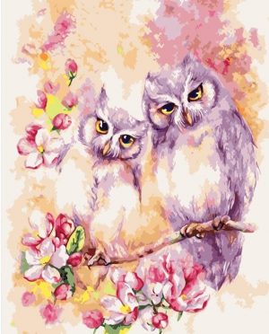 Purple Owls Paint By Numbers