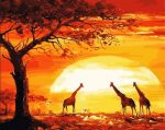 Sunset Giraffes Paint By Numbers