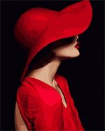 Lady In Red Hat Paint By Numbers
