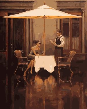 Lady in The Cafe Paint By Numbers