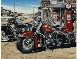 Motorcycles In Gas Station Paint By Numbers