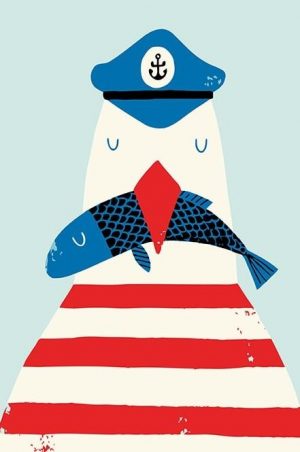 Navy Seagull Paint By Numbers