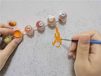 Matching your paint pots and start painting by numbers