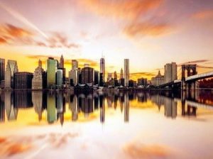 Miami Skyline Reflection paint by numbers