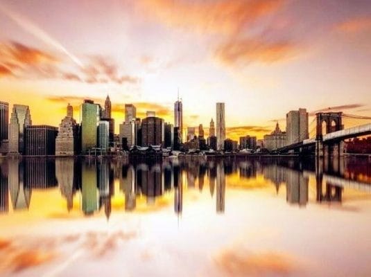 Miami Skyline Reflection paint by numbers