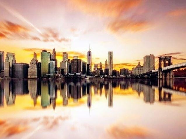 Miami Skyline Reflection paint by numbers