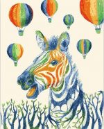 Zebra And Air Balloons Paint By Numbers