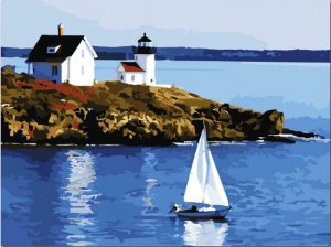 Mini Island on Ocean Seascape Paint By Numbers