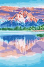 Mountains River Reflection Paint By Numbers