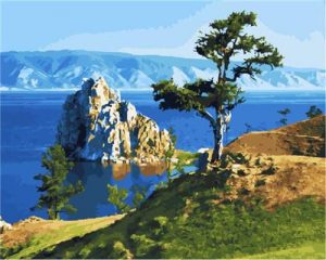 Mountain By The Sea paint by numbers