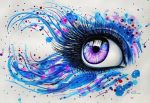Blue Splatter Eye Paint By Numbers