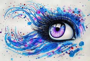 Blue Splatter Eye Paint By Numbers