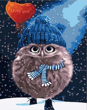 Owl In Snow Paint By Numbers