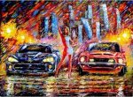 Night Racing Cars Paint By Numbers
