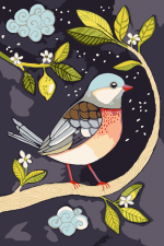 Illustration Nightingale Bird Paint By Numbers