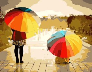 Rainbow Umbrellas Paint By Numbers