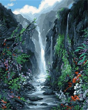 Jungle Waterfall Paint By Numbers
