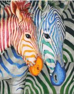 Orange And Blue Zebra Paint By Numbers