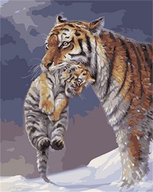 Tiger With Cub Paint By Numbers