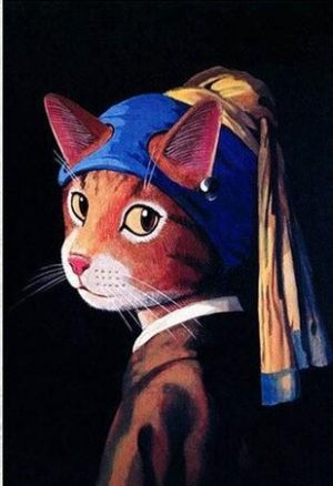 Cat With Pearl Earrings Paint By Numbers