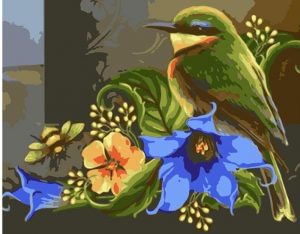 Bird On Flowers Paint By Numbers