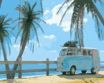 Seaside Coconut Car Landscape Paint By Numbers