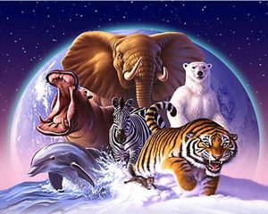 Animals In Space Paint By Numbers