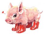 Pink Pig Wearing Boots Paint By Numbers