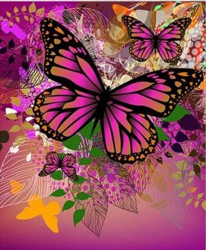 Pink Monarch Butterfly Paint By Numbers