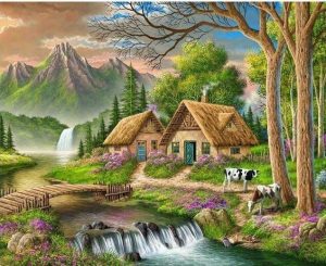 Riverside Village Paint By Numbers