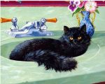 Black Cat In Bath Paint By Numbers