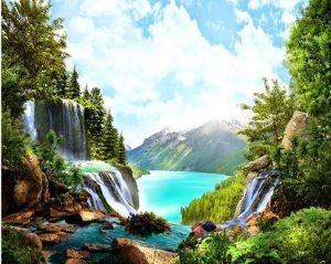 Waterfall And Lake Paint By Numbers