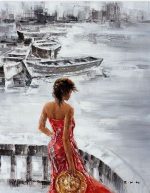 Woman In Red Paint By Numbers