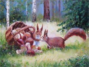 Forest Squirrels Paint By Numbers