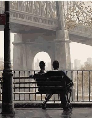 Couple Sitting On Bench Paint By Numbers