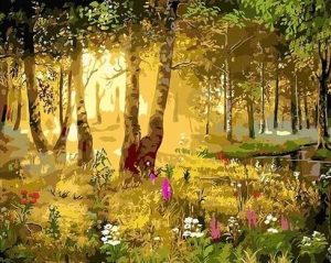 Sunny Forest Scenery Paint By Numbers