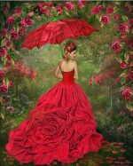 Woman In Roses Garden Paint By Numbers