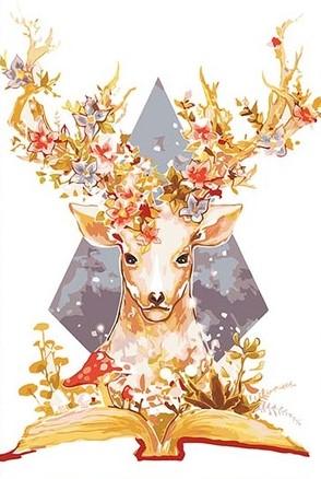 Floral Deer Book Paint By Numbers