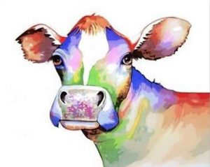Colored Cow Paint By Numbers