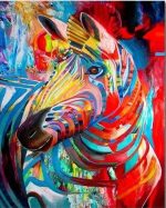 Colorful Zebra Art Paint By Numbers