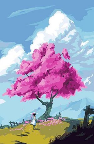 Pink Tree Paint By Numbers