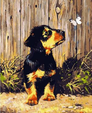 Puppy And Butterfly Paint By Numbers